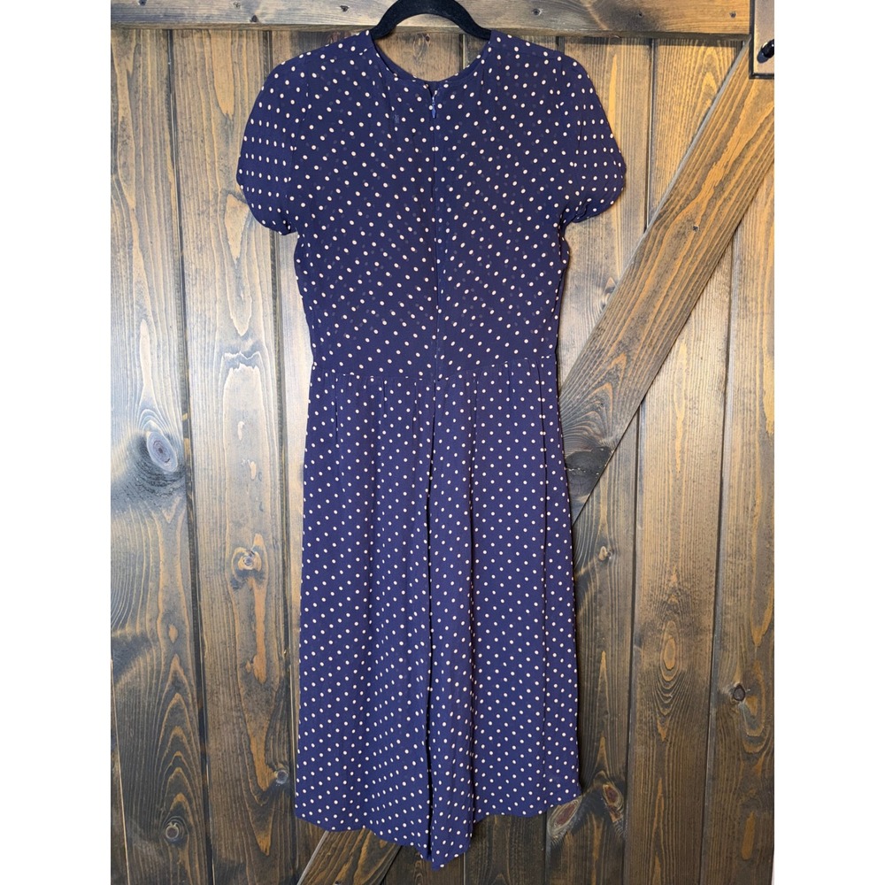 Reformation Polka Dot Midi Dress Cottagecore Retro Goth Viscose Size 6